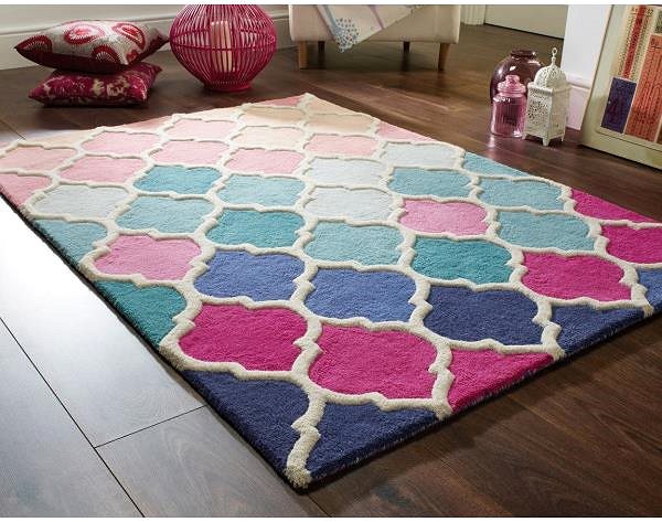 Koberec Ručne všívaný kusový koberec Illusion Rosella Pink/Blue 120 × 170 cm ...