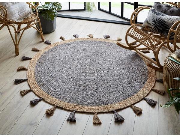 Koberec Kusový koberec Lunara Jute Circle Grey 150 × 150 (priemer) cm ...