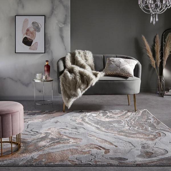Koberec Kusový koberec Eris Marbled Blush 200 × 290 cm ...