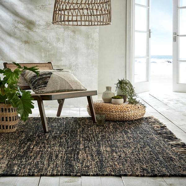 Koberec Kusový koberec Idris Black/Natural 60 × 230 cm ...