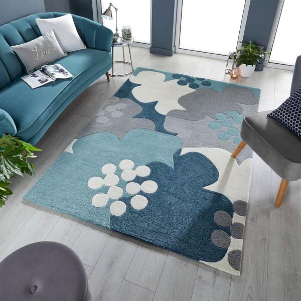 Koberec Kusový koberec Zest Retro Floral Blue 120 × 170 cm ...