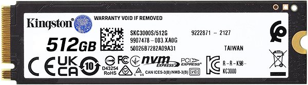 SSD Kingston KC3000 NVMe 512GB Back page