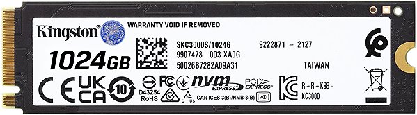 SSD Kingston KC3000 1TB Back page