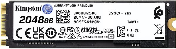 SSD Kingston KC3000 NVMe 2TB Back page