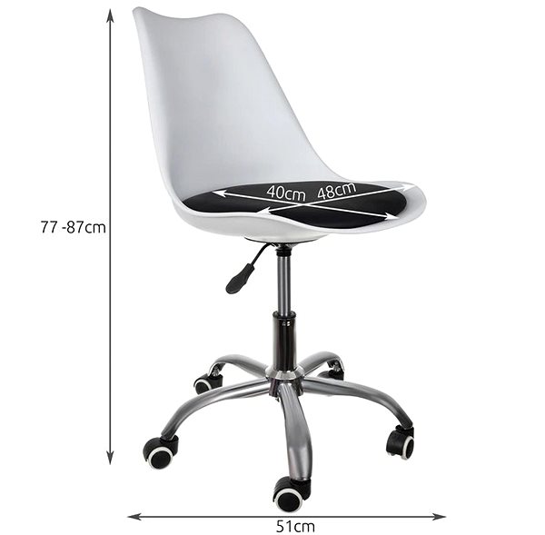 Office Chair Malatec 16429 white and black ...