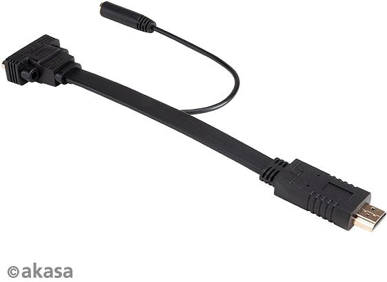 Adapter AKASA HDMI zu VGA Adapter mit Audiokabel / AK-CBHD18-20BK Seitlicher Anblick