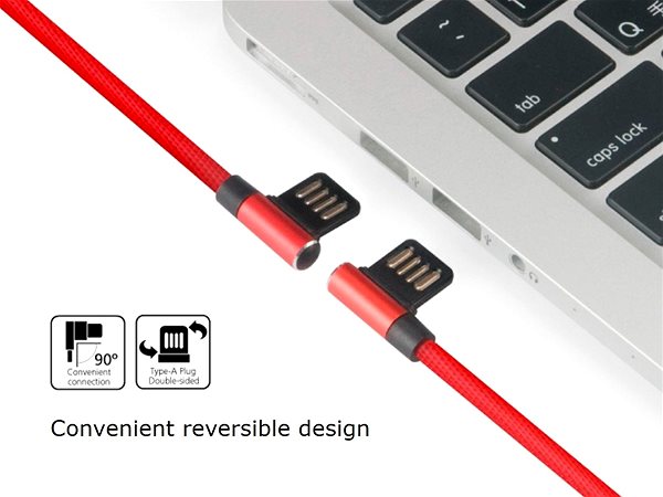 Adatkábel AKASA A típusú USB-ről C típusúra - töltő és szinkronizáló kábel / AK-CBUB40-10RD Csatlakozási lehetőségek (portok)