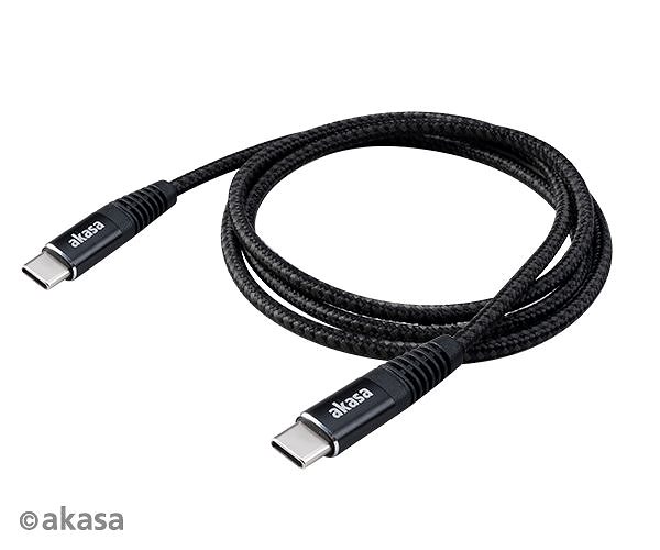 Datenkabel Akasa USB-C auf USB-C 100W PD Ladekabel / AK-CBUB54-10BK Seitlicher Anblick