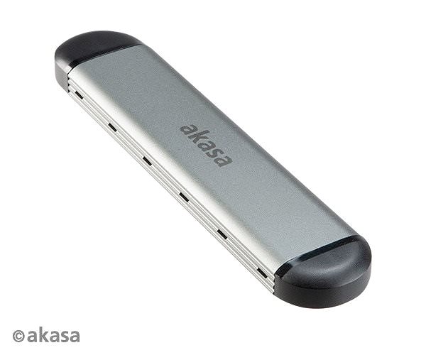 Hard Drive Enclosure Akasa M.2 SATA / NVMe SSD External Box with USB 3.1 Gen 2 / AK-ENU3M2-04 Lateral view