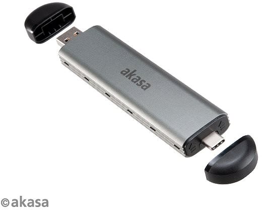Hard Drive Enclosure Akasa M.2 SATA / NVMe SSD External Box with USB 3.1 Gen 2 / AK-ENU3M2-04 Connectivity (ports)