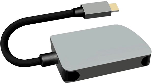 Átalakító PremiumCord USB-C to HDMI + RJ45 + PD, alumínium tok ...