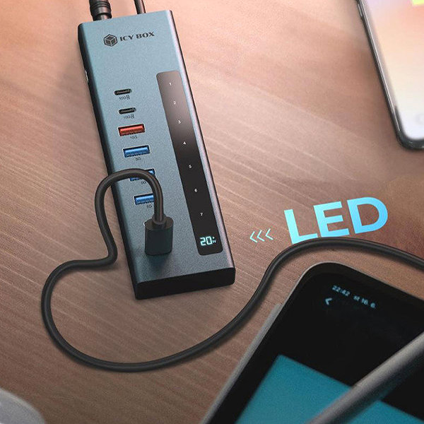 USB Hub ICY BOX IB-HUB1743-CPD 9-in-1 mit Power Delivery 100 W ...