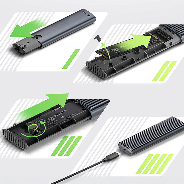 Externes Festplattengehäuse Icy Box IB-1808MCT-CU31 für M.2 NVME/SATA ...