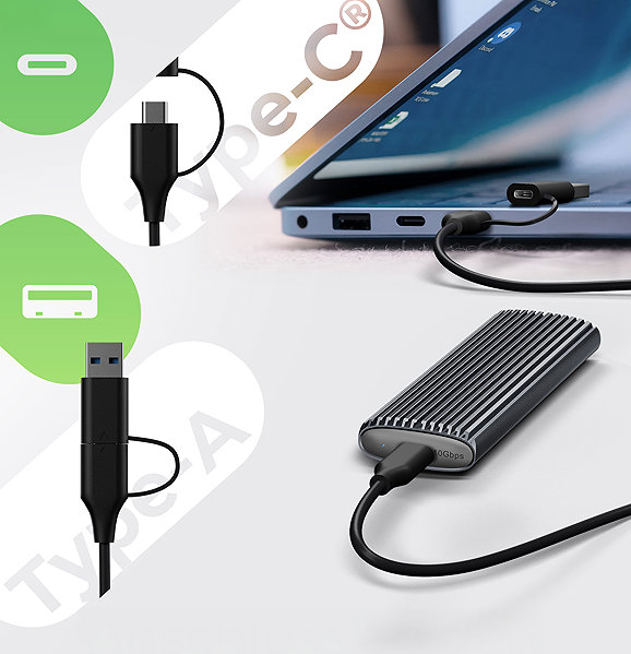 Externes Festplattengehäuse Icy Box IB-1808MCT-CU31 für M.2 NVME/SATA ...