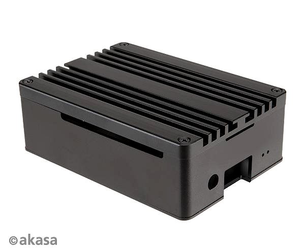 PC skrinka Akasa Pi 4 PRO hliníková skrinka pre Raspberry Pi 4 Model B/A-RA08-M2B Bočný pohľad