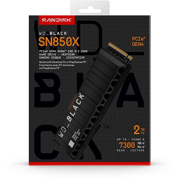 SSD WD_BLACK SN850X NVMe SSD  POWERED BY SANDISK 2 TB, [With Heatsink] ...