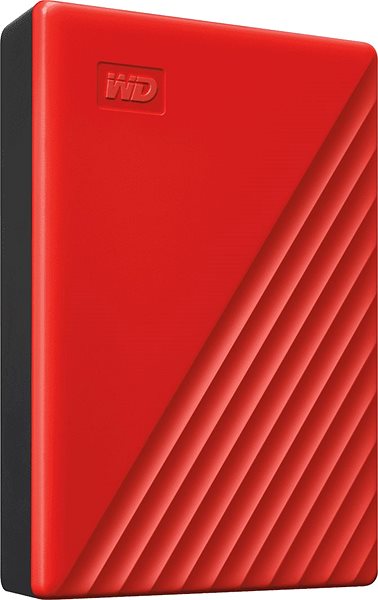 External Hard Drive WD My Passport 2TB, red Lateral view