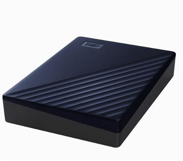 External Hard Drive WD My Passport for Mac 5TB, blue Lateral view