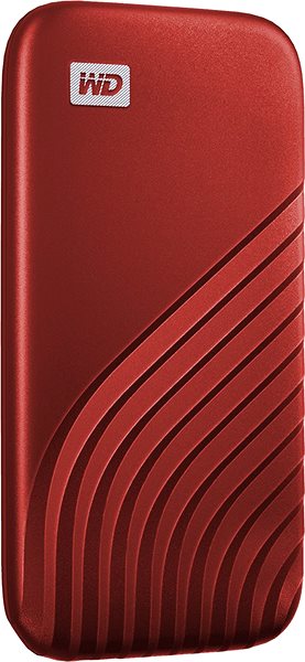 Externe Festplatte WD My Passport SSD 500GB, rot Seitlicher Anblick