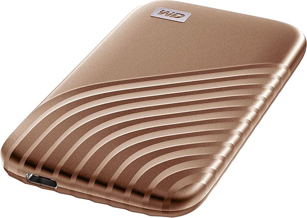 External Hard Drive WD My Passport SSD 1TB Gold Lateral view