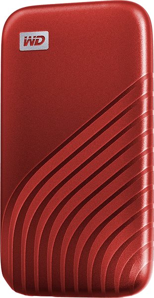 External Hard Drive WD My Passport SSD 2TB Red Lateral view