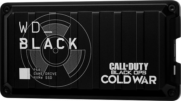 Külső merevlemez WD BLACK P50 SSD játékmeghajtó 1 TB Call of Duty: Black Ops Cold War Special Edition Oldalnézet