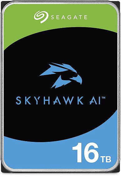 Seagate SkyHawk AI 16TB hard drive.