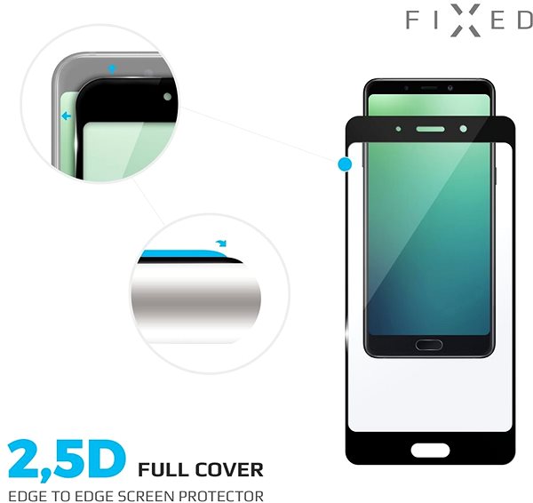 Glass Screen Protector FIXED Full-Cover for Huawei P20 Black Features/technology