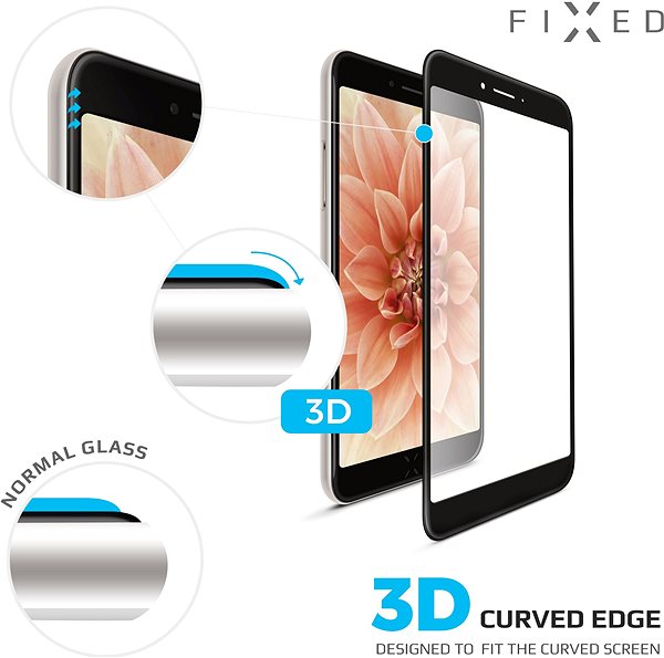 Üvegfólia FIXED 3D Full-Cover a Samsung Galaxy A6+ készülékhez - fekete Jellemzők/technológia