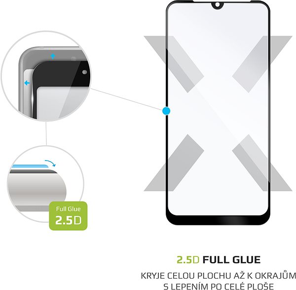 Üvegfólia FIXED FullGlue-Cover Xiaomi Redmi 7 üvegfólia - fekete Jellemzők/technológia
