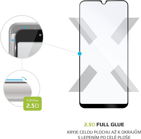 Schutzglas FIXED FullGlue-Cover für Samsung Galaxy A20e, schwarz Mermale/Technologie