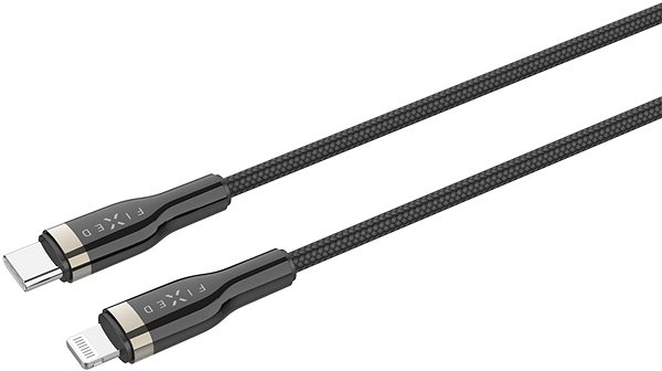 Dátový kábel FIXED Cable USB-C/Lightning a podporou PD 2 m certifikácia MFI opletený čierny ...