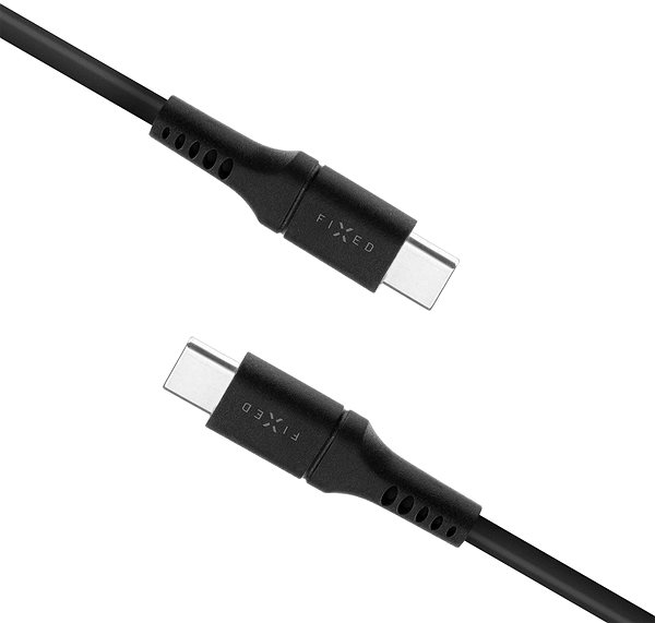 Adatkábel FIXED Cable USB-C to USB-C - PD, USB 2.0, 60W, Liquid silicone, 1,2m, fekete ...