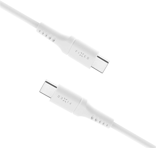 Dátový kábel FIXED Cable USB-C/USB-C s podporou PD 1.2 m USB 2.0 60W Liquid silicone biely ...