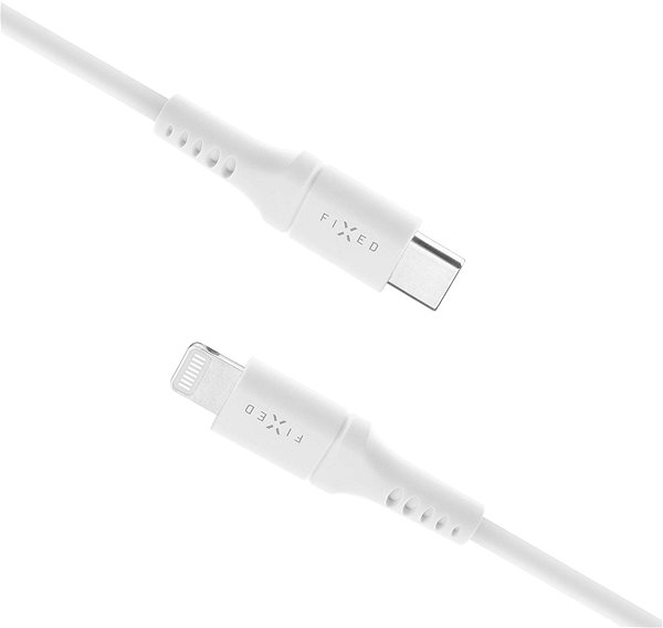 Dátový kábel FIXED Cable USB-C/Lightning a podporou PD 0.5 m certifikácia MFi Liquid silicone biely ...