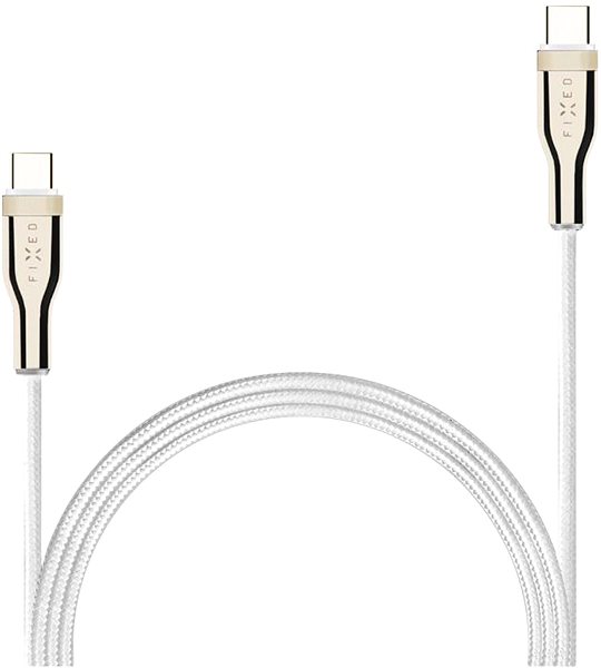Adatkábel FIXED Cable USB-C to USB-C - PD, USB 2.0, 100W, 1,2m, fehér ...