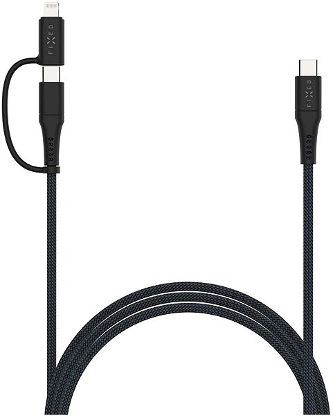 Data Cable FIXED Cable USB-C/USB-C and Lightning adapter PD 1.2m MFi PD 60W grey ...