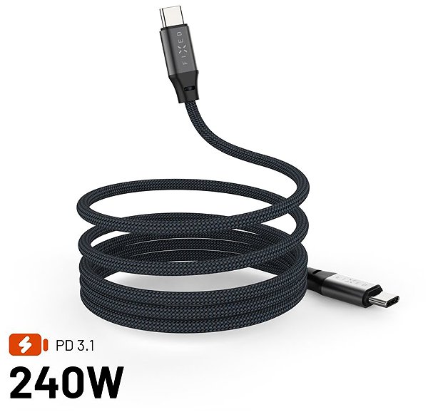 Data Cable FIXED Magnetic Cable USB-C/USB-C with PD support 2m USB 2.0 240W grey ...