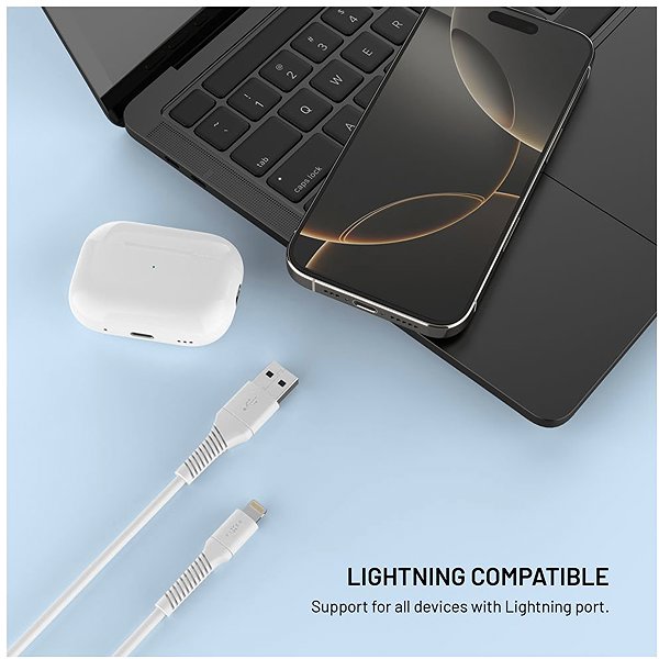 Data Cable FIXED Cable USB/Lightning 1.2m USB 2.0 white ...