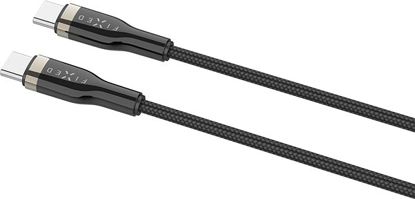 Dátový kábel FIXED Cable USB-C/USB-C a podporou PD 0.5 m USB 2.0 100 W opletený čierny ...