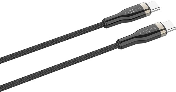 Dátový kábel FIXED Cable USB-C/USB-C a podporou PD 1.2 m USB 2.0 100 W opletený čierny ...
