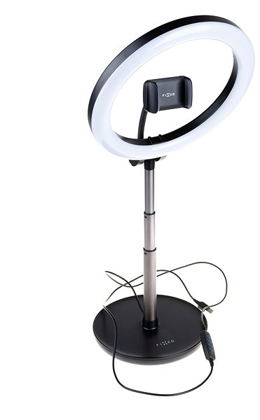 Fotolicht FIXED LEDRing Lite mit runder Lampe - schwarz Seitlicher Anblick