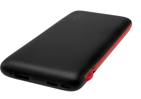 Power Bank FIXED Zen with microUSB/USB-C Cable, 10000mAh, Black Lateral view