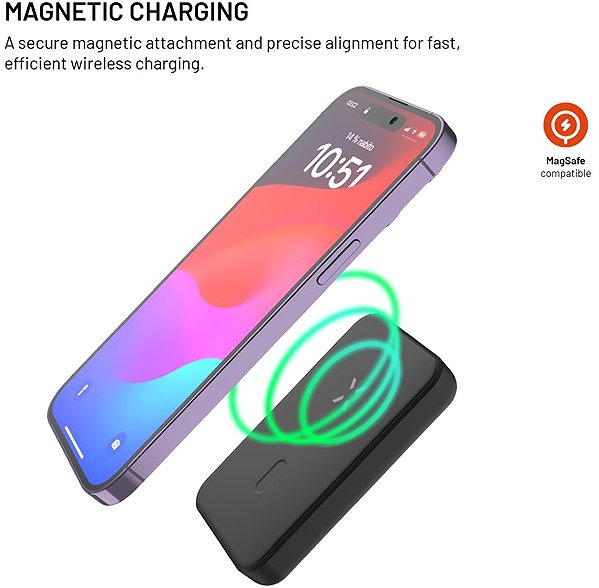 Power Bank FIXED MagZen 2 with wireless charging and MagSafe support 10 000 mAh black ...