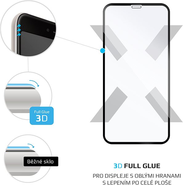 Üvegfólia FIXED Full-Cover Apple iPhone XR/11 3D üvegfólia - fekete Jellemzők/technológia