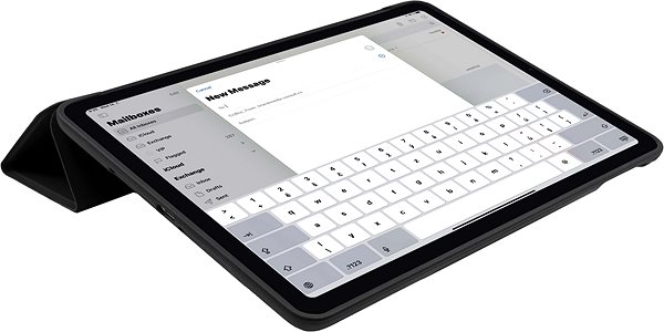 Tablet tok FIXED Padcover Apple iPad Air (2020/2022) fekete tok + állvány + Sleep and Wake támogatás Lifestyle