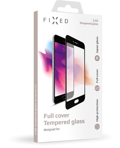 Glass Screen Protector FIXED Full-Cover for Nokia 7.1 Plus Black Packaging/box