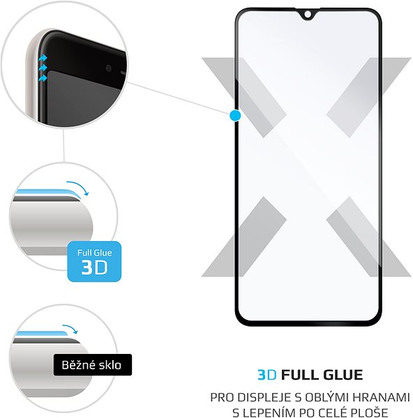 Glass Screen Protector FIXED 3D Full Glue-Cover for Samsung Galaxy A40, black Features/technology