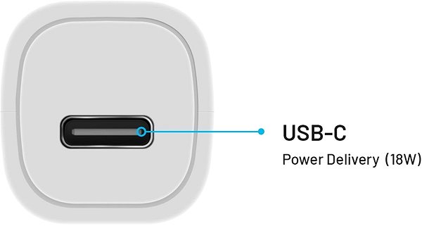 Auto-Ladegerät FIXED Car mit USB-C Ausgang und USB-C/Lightning Kabel mit PD MFI 18W Unterstützung - 1 Meter - weiß Anschlussmöglichkeiten (Ports)