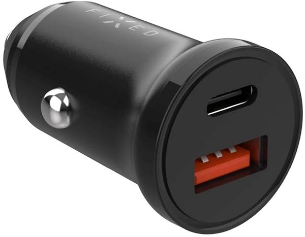 Autós töltő FIXED Car USB-C + USB kimenet, PD, 20 W, fekete ...